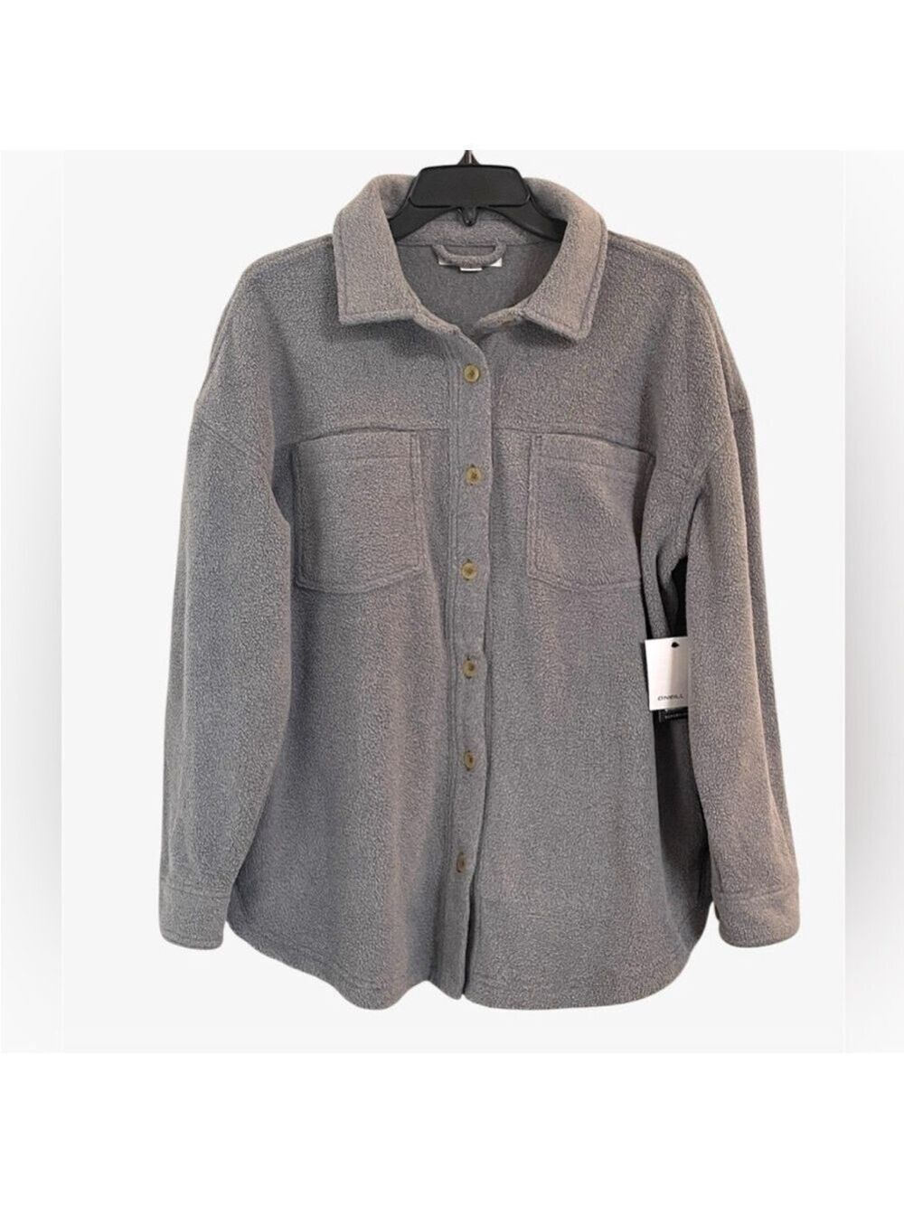 NWT $70 O’Neill Rune Solid Fleece Shacket – Gray - Picture 5 of 7